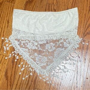 Strapless boho floral top